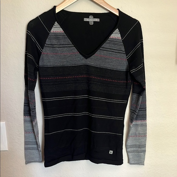 Smartwool Black and Gray Fitted Long Sleeve Tee - Picture 1 of 8